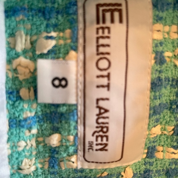 WOMEN’S SIZE 8 ELLIOTT LAUREN TWEED TURQUOISE LINED BLAZER NEW WITH TAGS - Picture 3 of 5